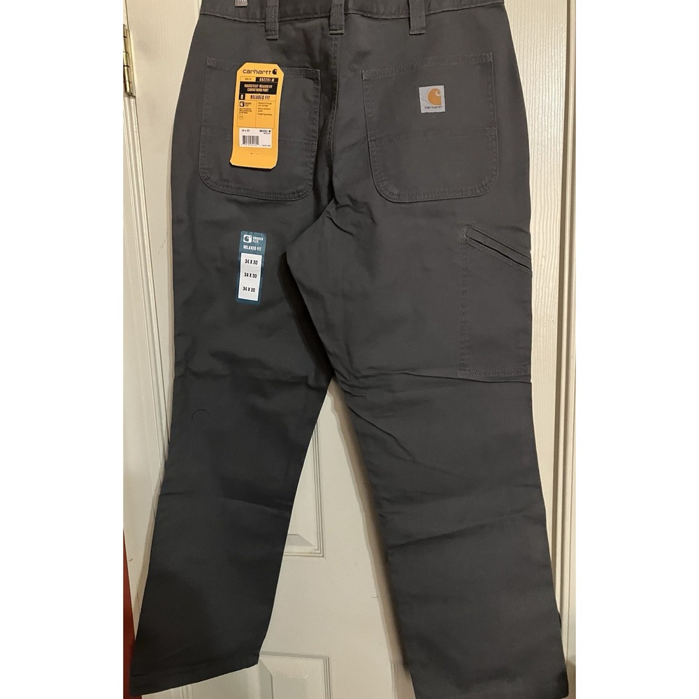 Carhartt Rugged Flex Relaxed Fit Canvas Work Pants Gray BN2291-M 34x30 - Picture 2 of 7